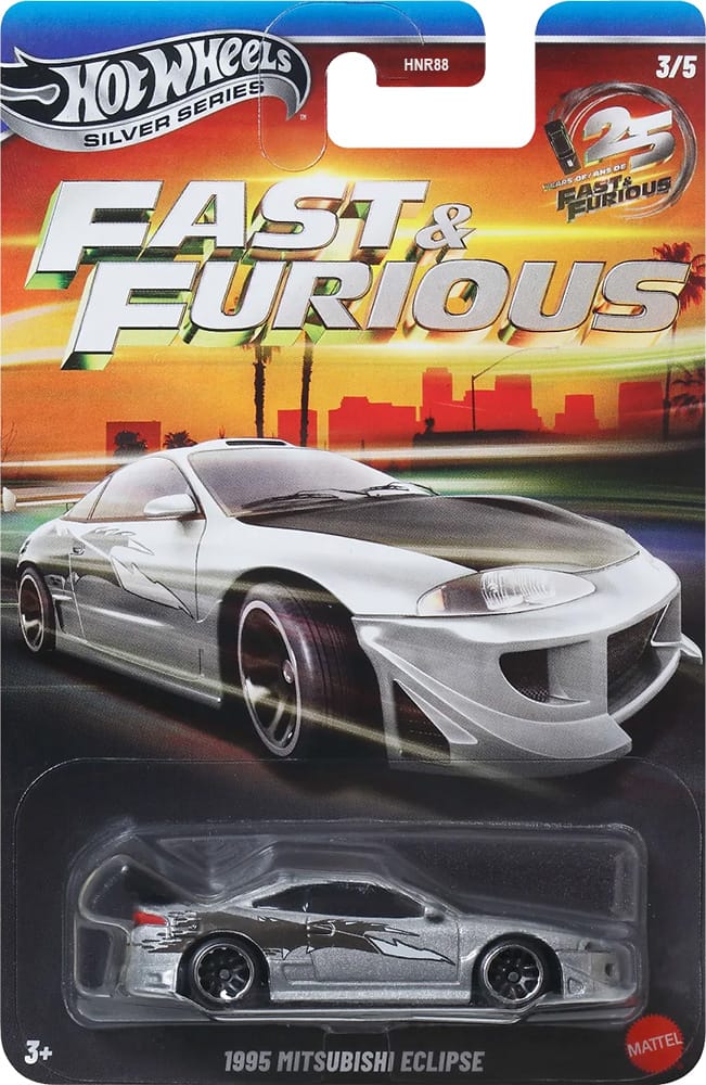 Hot Wheels 1:64 Silver Series 1995 Mitsubishi Eclipse Fast & Furious Silver Bodies 3/5
