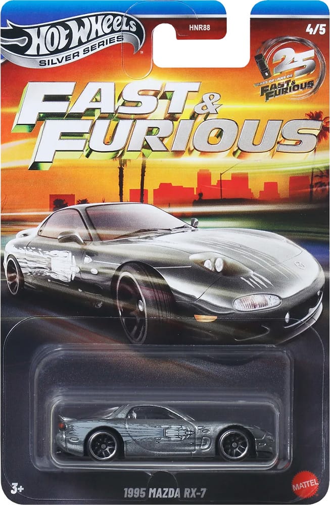 Hot Wheels 1:64 Silver Series 1995 Mazda RX-7 Fast & Furious Silver Bodies 4/5