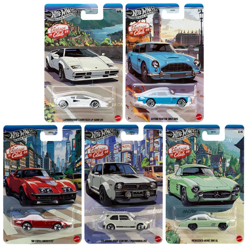 Hot Wheels 1:64 2026 Silver Series Vintage Club Set Of 5