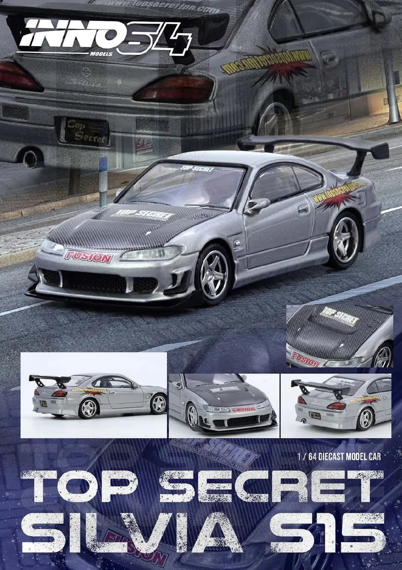 Inno64 1:64 Nissan Top Secret Silvia (S15) Silver
