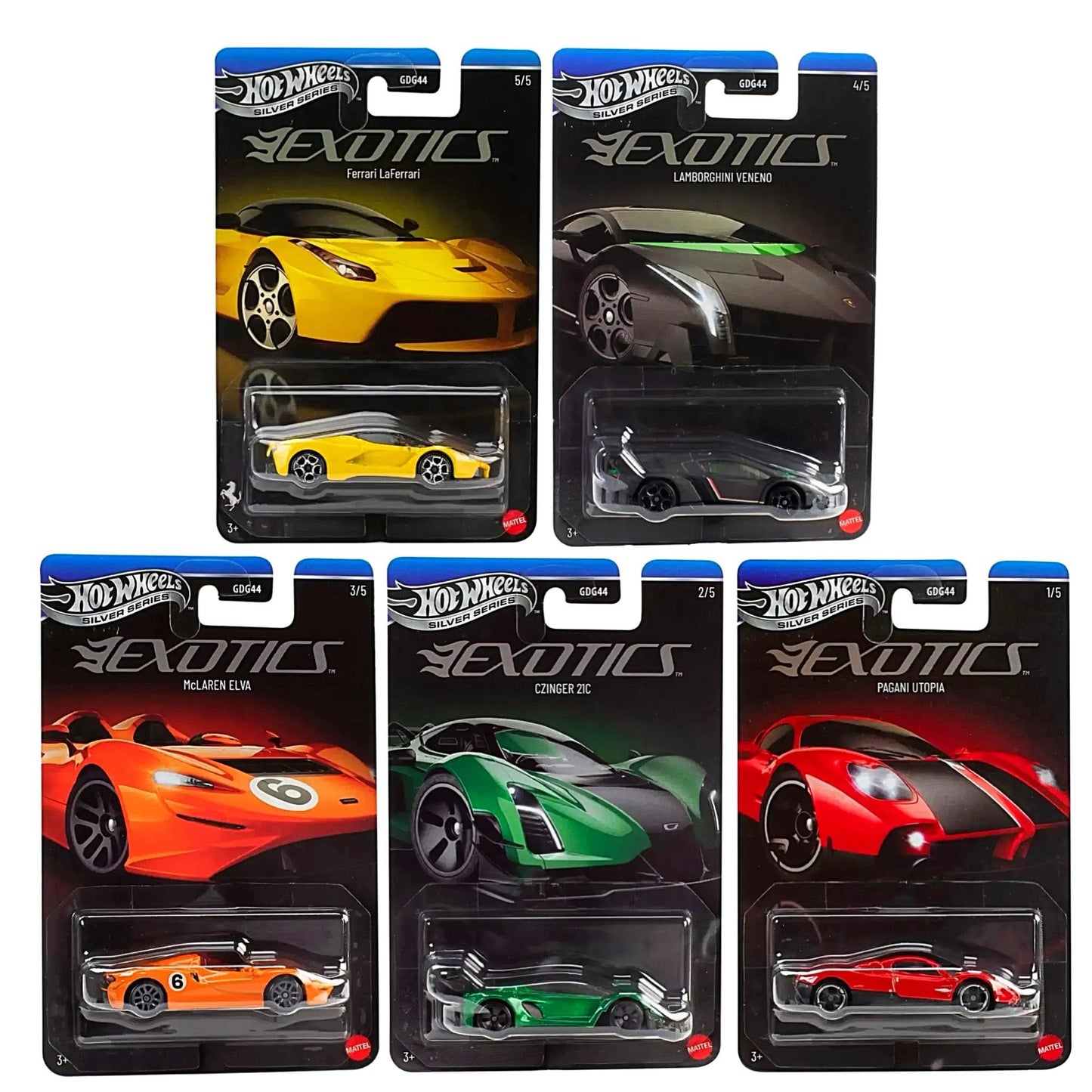 Hot Wheels 1:64 Silver Series Exotic Envy Set of 5