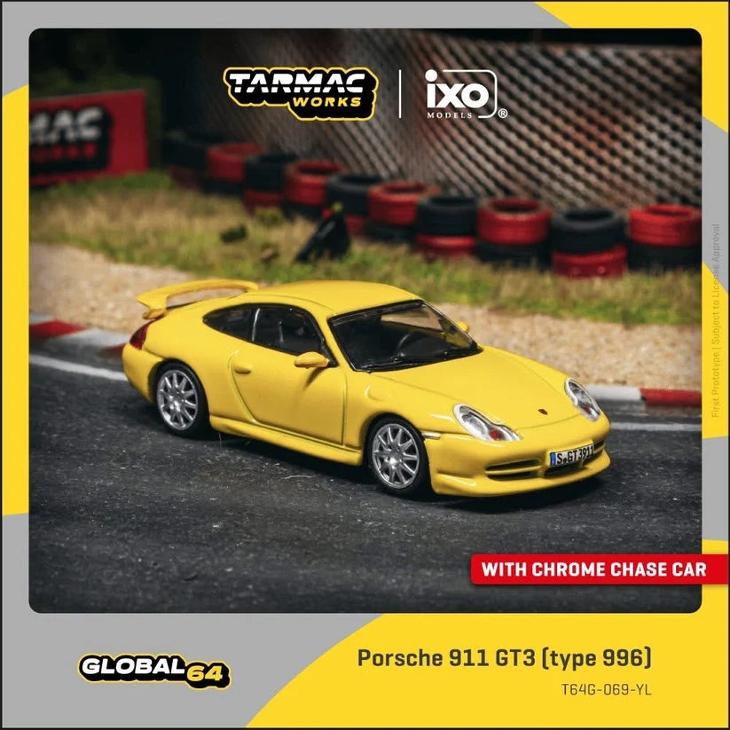 Tarmac Works 1:64 Porsche 911 GT3 996 Yellow