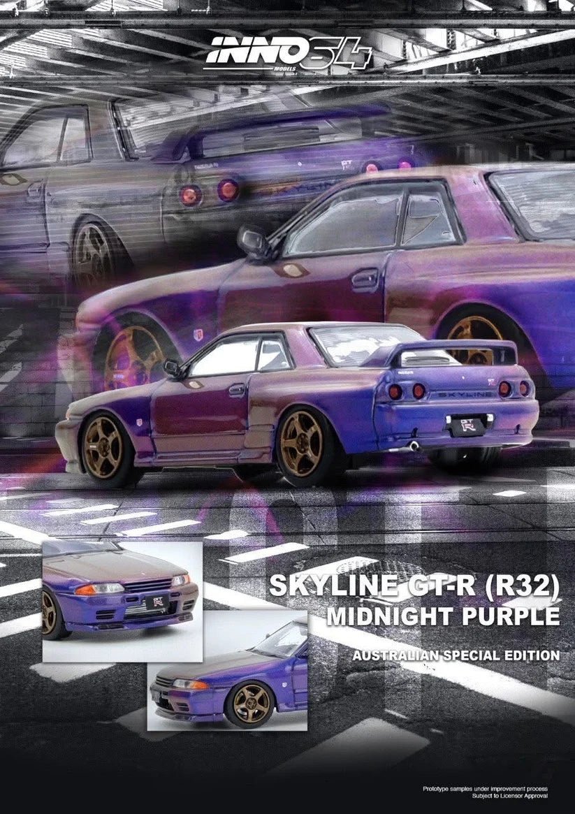 Inno64 1:64 Nissan Skyline R32 GTR Midnight Purple Australian Special Edition