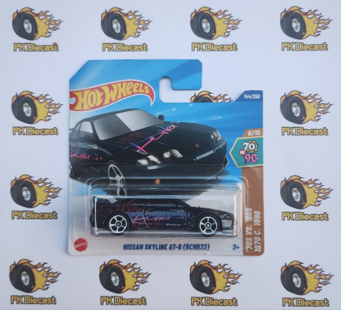 Hot Wheels Nissan Skyline R33 GT-R BCNR33 Blue Short Card
