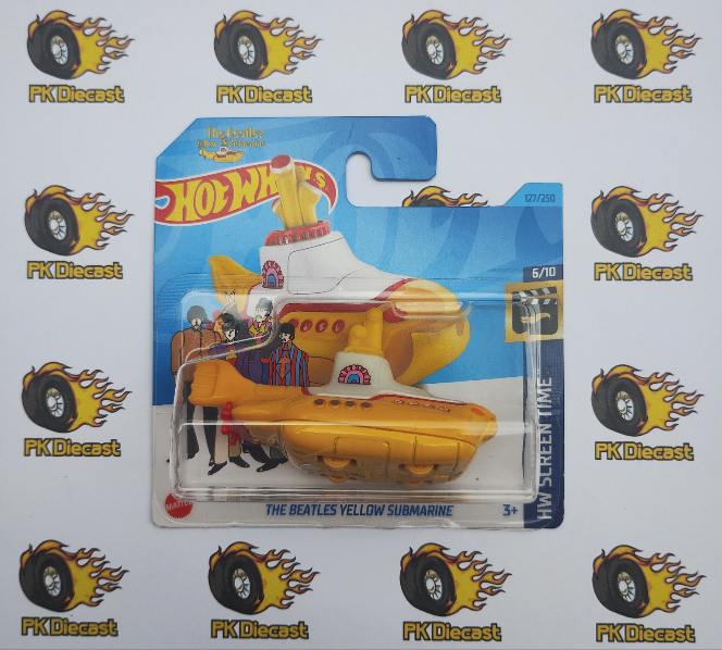 Hot Wheels 2023 The Beatles Yellow Submarine HW Screen Time Short Card