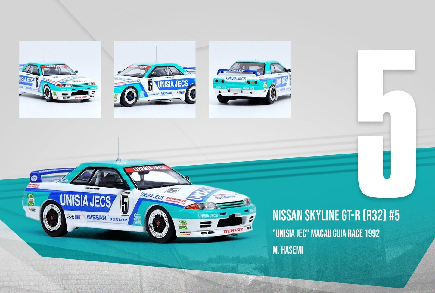 Inno64 1992 Nissan Skyline GTS-R (R32) *Unisia Jecs* #5 Masahiro Hasemi