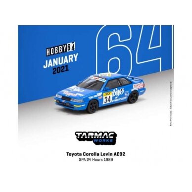 Tarmac Works 1:64 1989 Toyota Corolla Levin AE92 #34 SPA 24h
