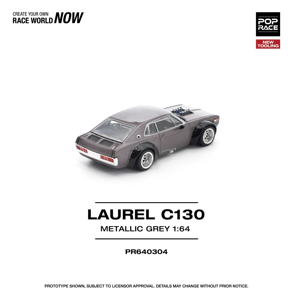Pop Race 1:64 Laurel C130 Metallic Grey *NEW TOOLING* PR640304