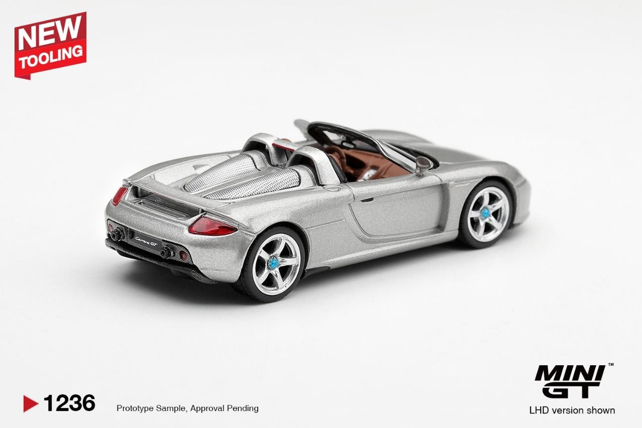 Mini GT 1:64 Porsche Carrera GT GT Silver (LHD) #1236