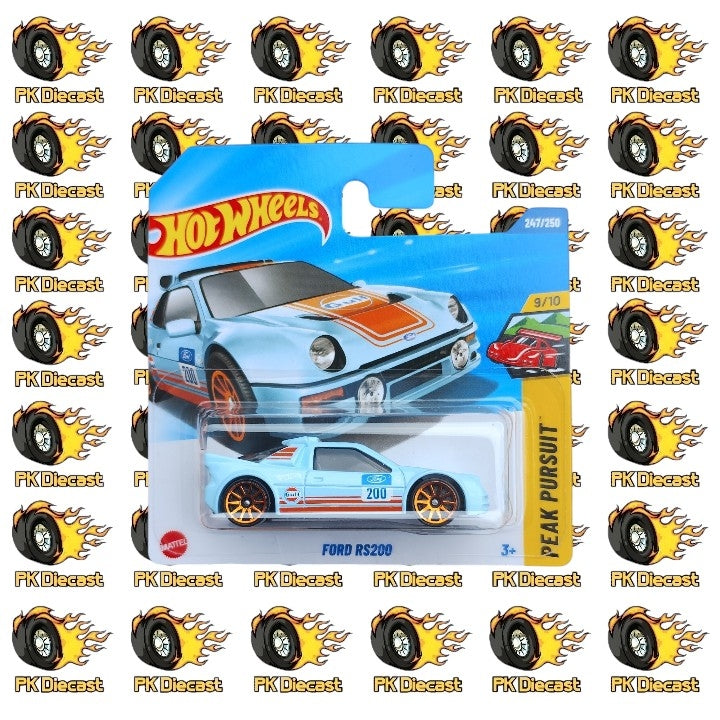 Hot Wheels 1:64 Mainline Ford RS200 Peak Pursuit 247/250 Short Card
