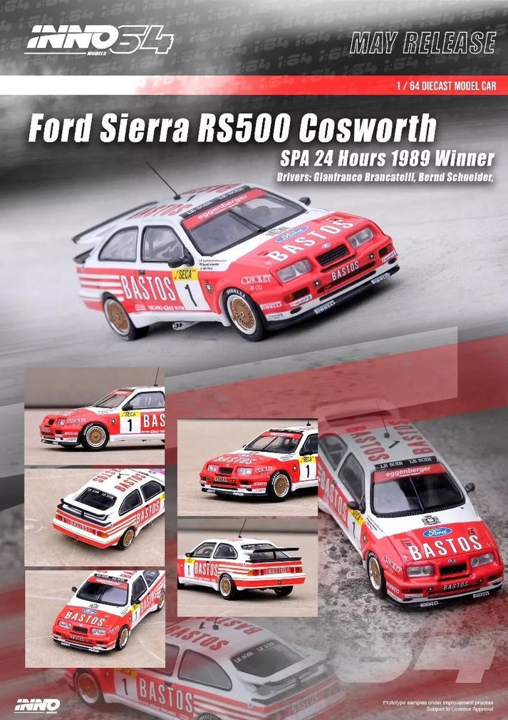 Inno64 Ford Sierra RS500 Cosworth #1 "BASTOS RACING TEAM/EGGENBERGER" SPA 24 Hours 1989 Winner
