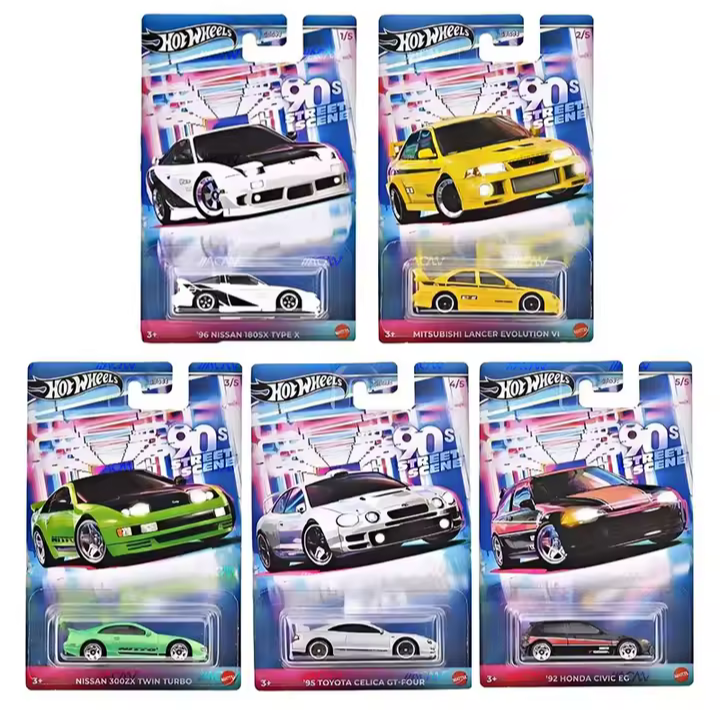 Hot Wheels 1:64 2024 90s Street Scene Full Set of 5 cars