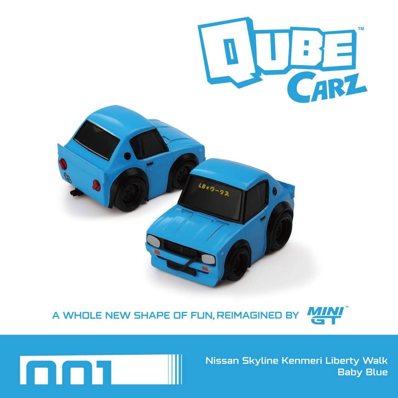 Mini GT 1:64 Qube Carz Nissan Skyline Kenmeri Liberty Walk Baby Blue QZ00101-BL