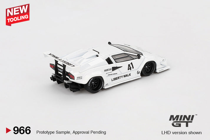 Mini GT 1:64 Lamborghini Countach LB-WORKS White 2024 Tokyo Auto Salon (MGT00966-L)