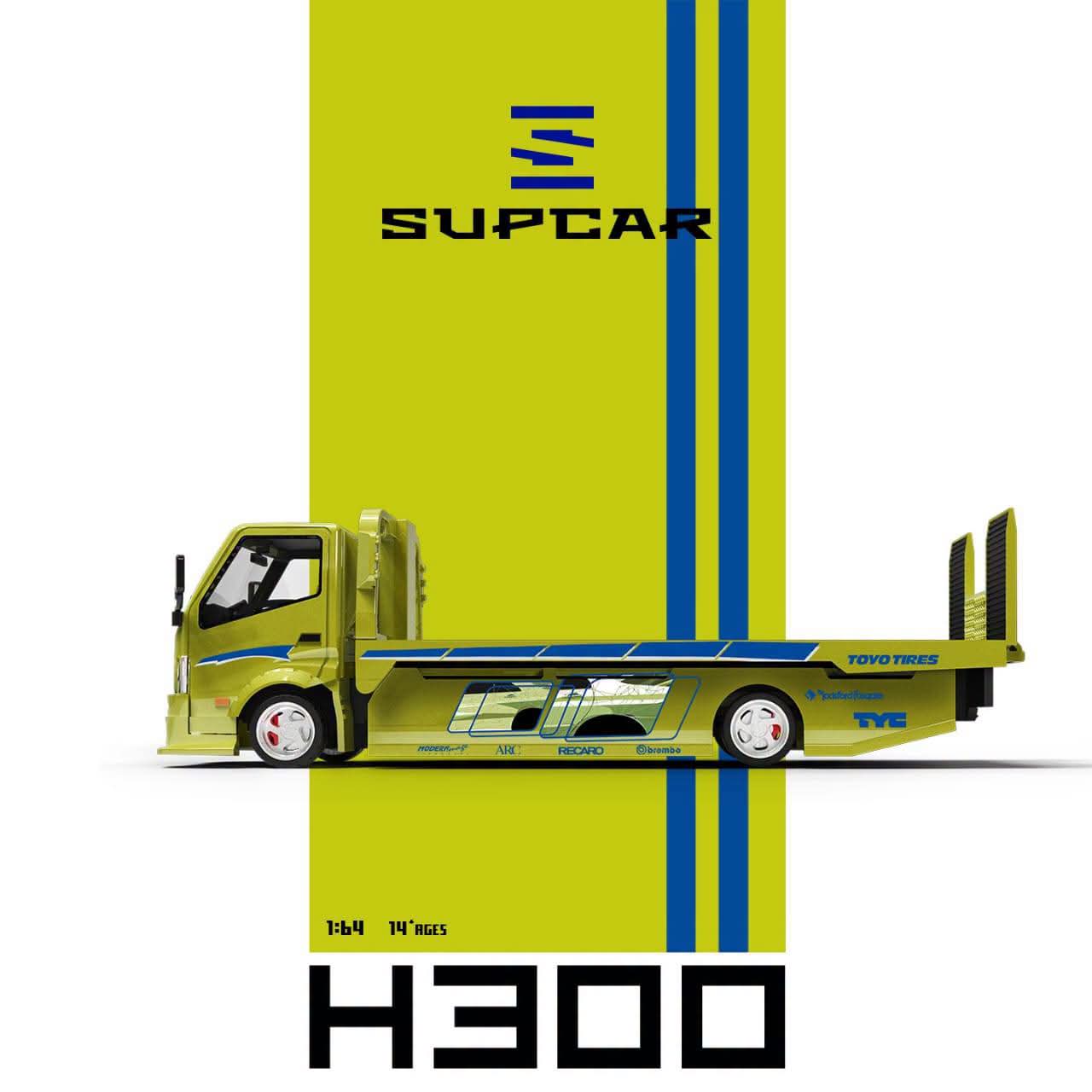 Supcar 1:64 Diecast H300 Tow Truck F&F Green Livery