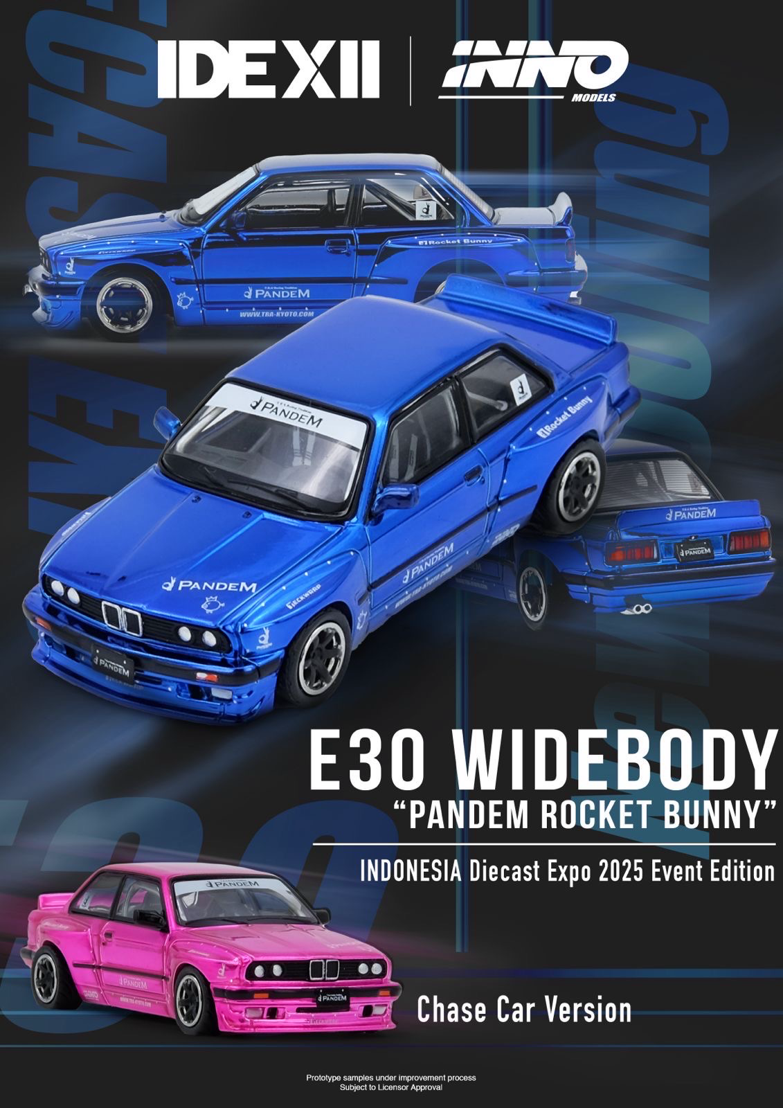 Inno64 BMW M3 E30 Widebody "Pandem Rocket Bunny" Blue 2025 Indonesia Diecast Expo (IDE-XII)