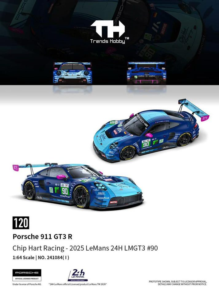 Trends Hobby 1:64 2025 Porsche 911 GT3 R #90 LeMans 24H Blue