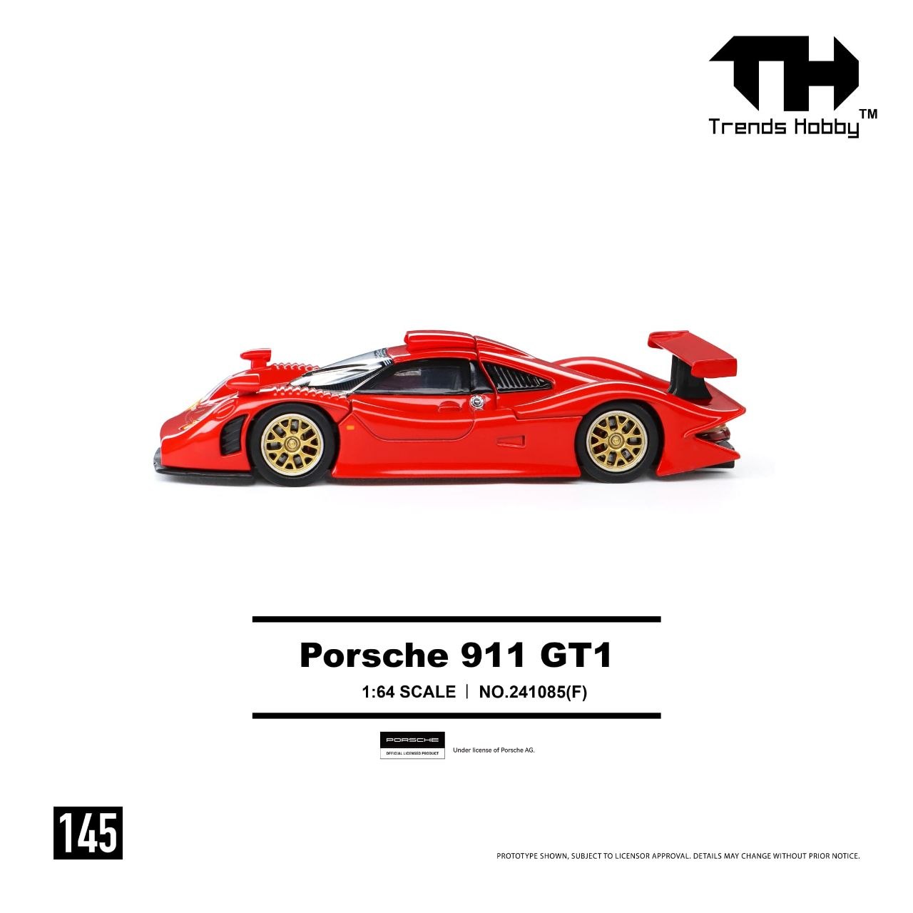 Trends Hobby 1:64 Porsche 911 GT1 Red
