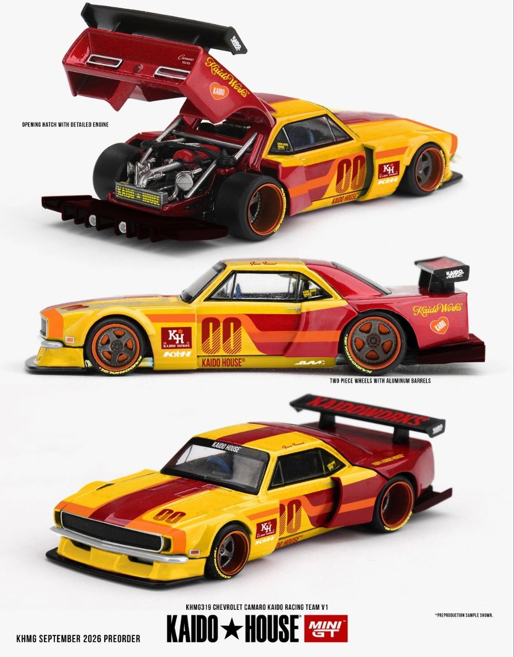 Kaido House x Mini GT 1:64 Chevrolet Camaro Kaido Racing Team V1 #319