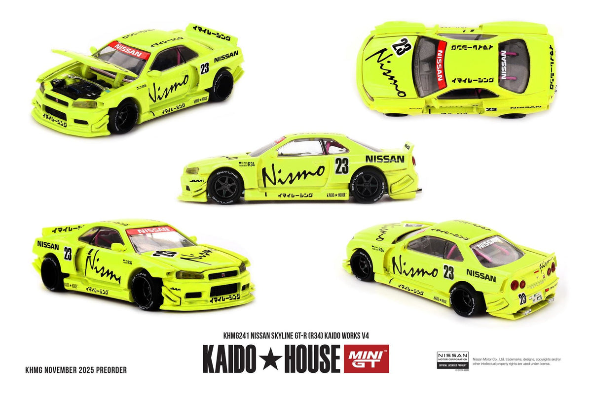 Kaido House x Mini GT 1:64 Nissan Skyline (R34) Kaido Work V4 #241