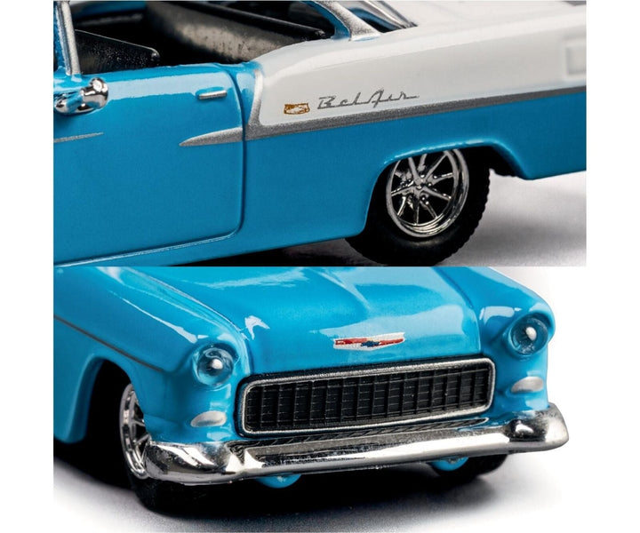 Majorette 1:64 1955 Chevrolet Bel Air Blue/White Collection Deluxe