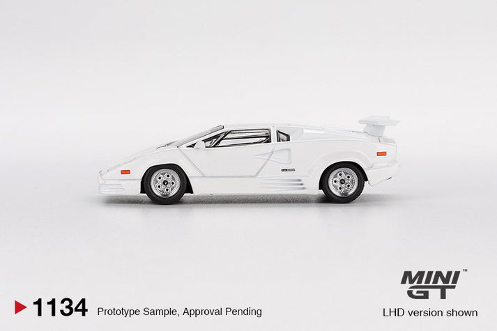 Mini GT 1:64 Lamborghini Countach 25TH Anniversary White #1134 *Blister Packaging*
