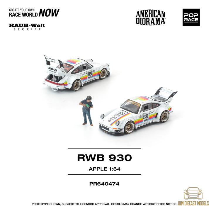 Pop Race x American Diorama 1:64 RWB 930 Apple With AKIRA NAKAI Figure