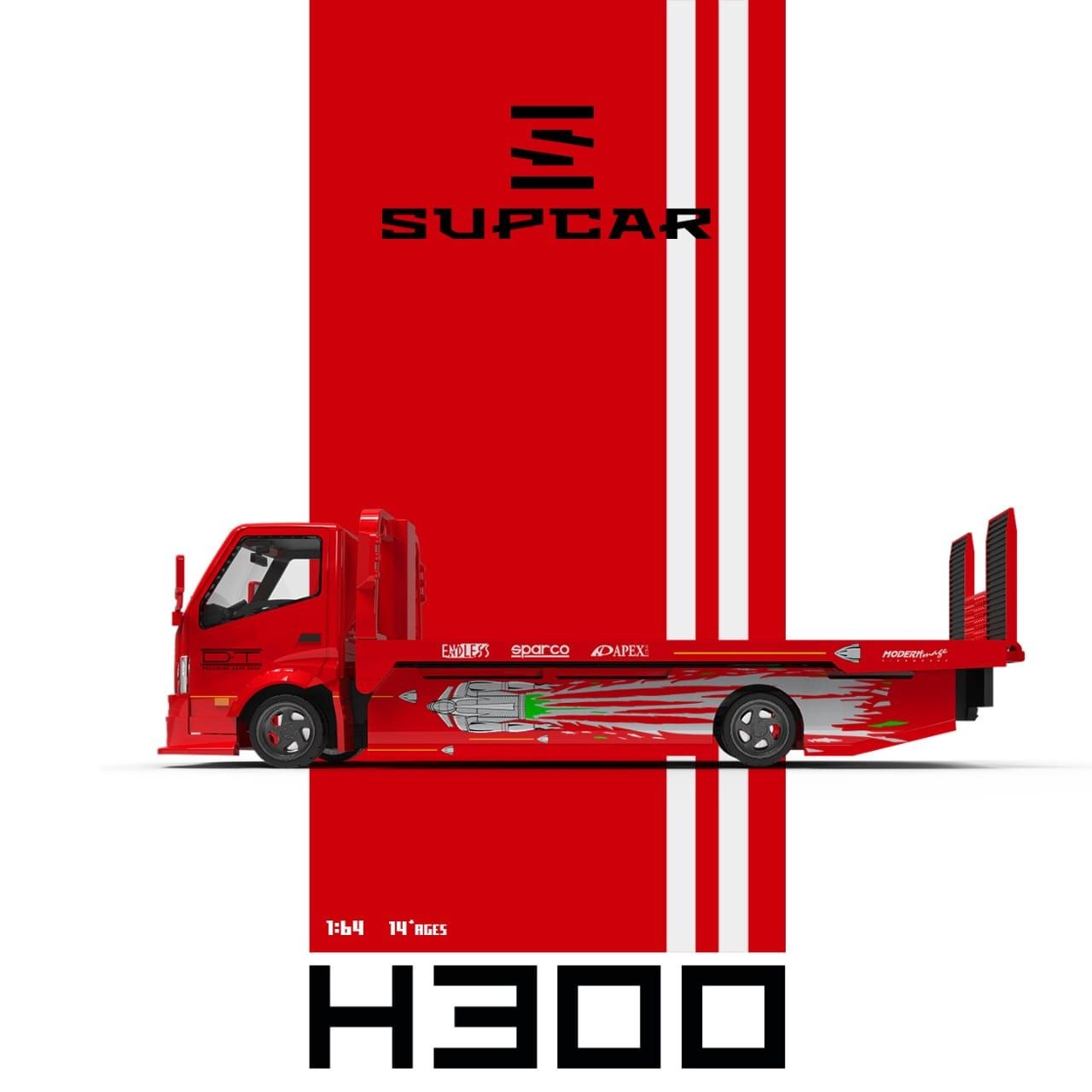 Supcar 1:64 Diecast H300 Tow Truck The Fast & The Furious Red Livery