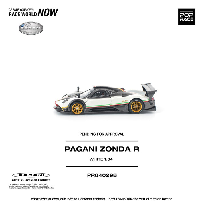 Pop Race 1:64 Pagani Zonda R White PR640298
