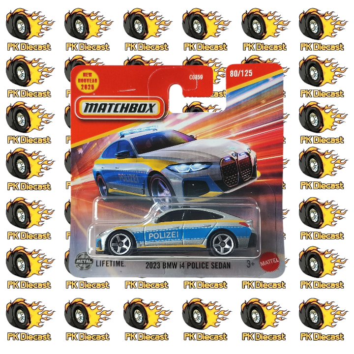 Matchbox 1:64 Mainline 2023 BMW i4 Police Sedan 80/125 Short Card