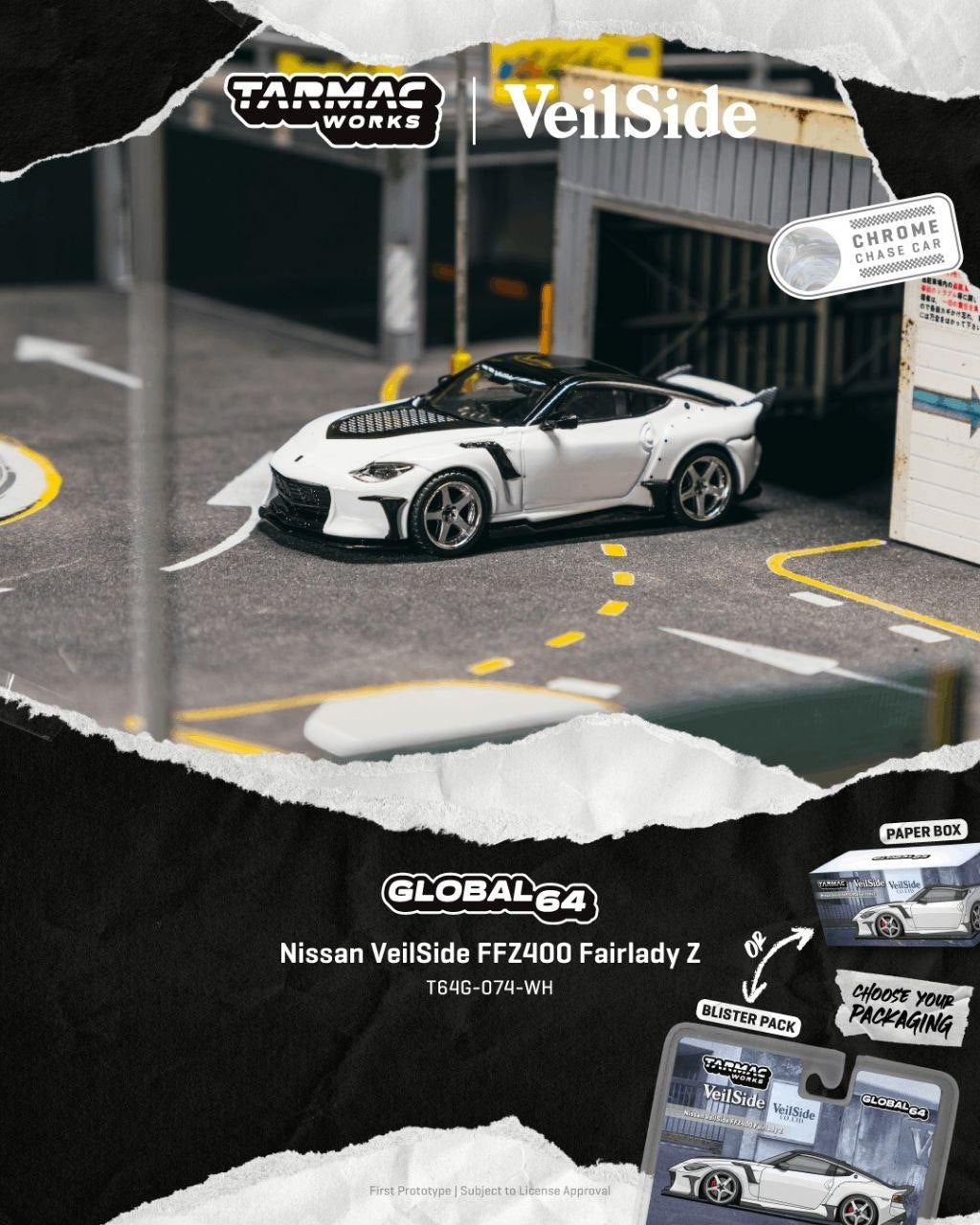 Tarmac Works 1:64 2025 Nissan FFZ400 Veilside Fairlady Z White