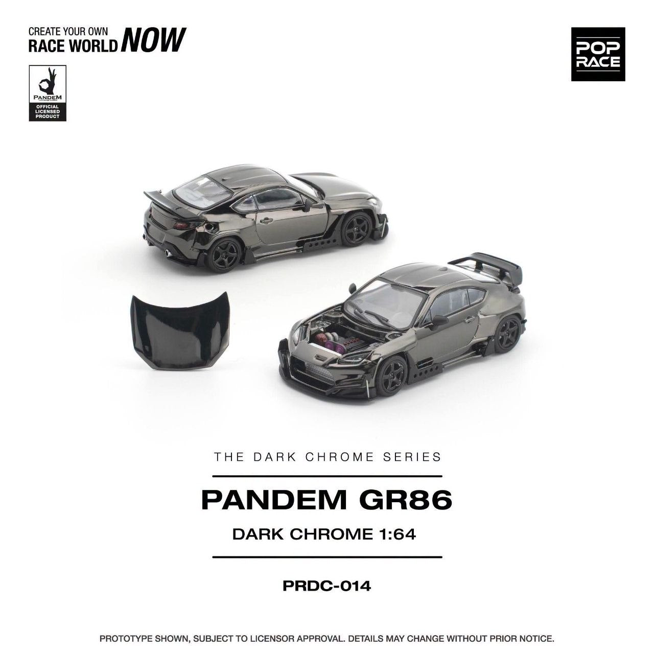 Pop Race 1:64 Pandem GR86 Dark Chrome Series PRDC-014