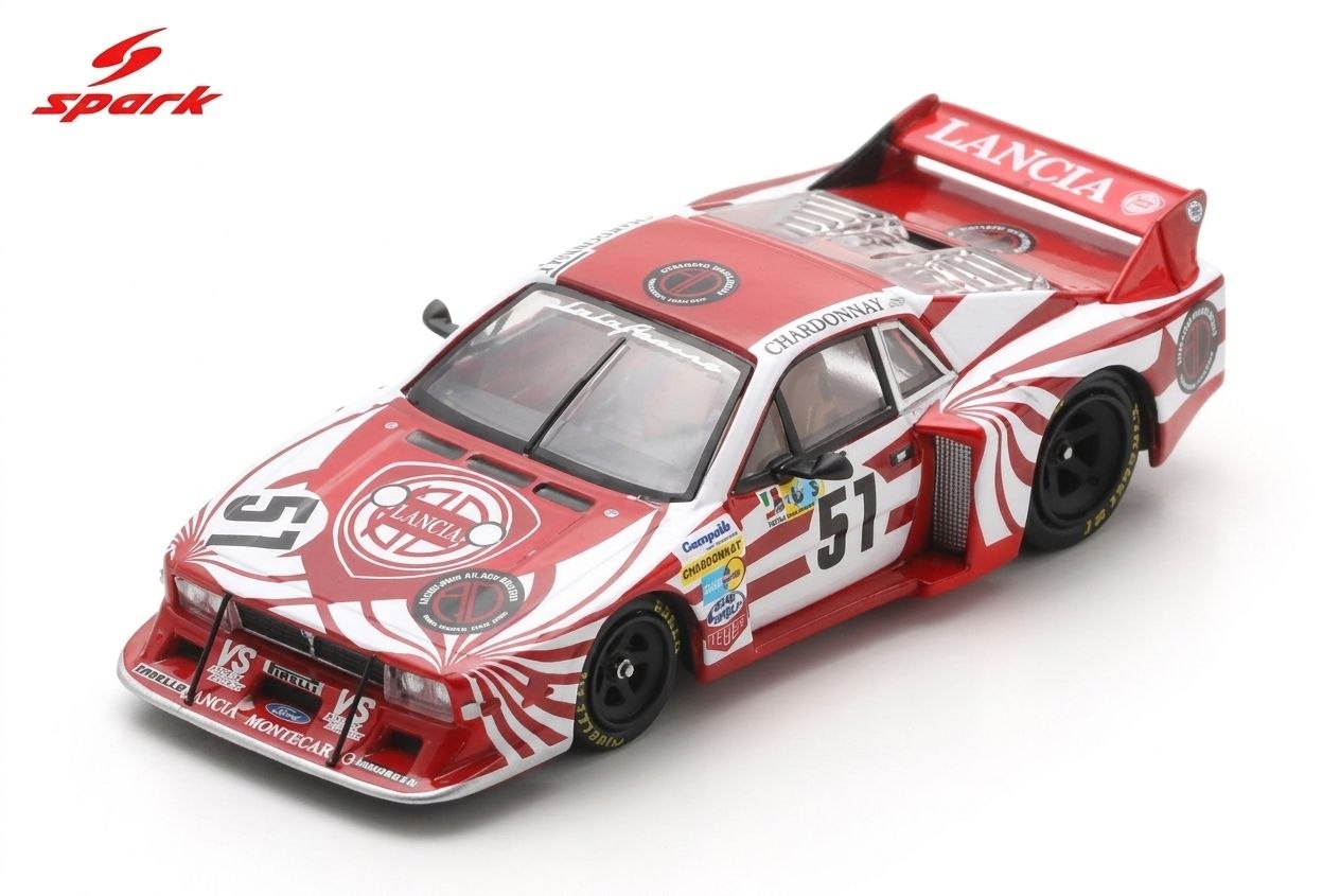 Spark Models 1:64 1980 Lancia Beta Montecarlo Turbo #51 B.Darniche/H.Heyer/T.Fabi Le Mans 24H White/Red