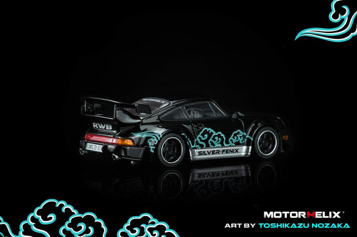 MotorHelix 1:64 RWB 964 *SILVER-FENIX* Art By Toshikazu Nozaka - Black