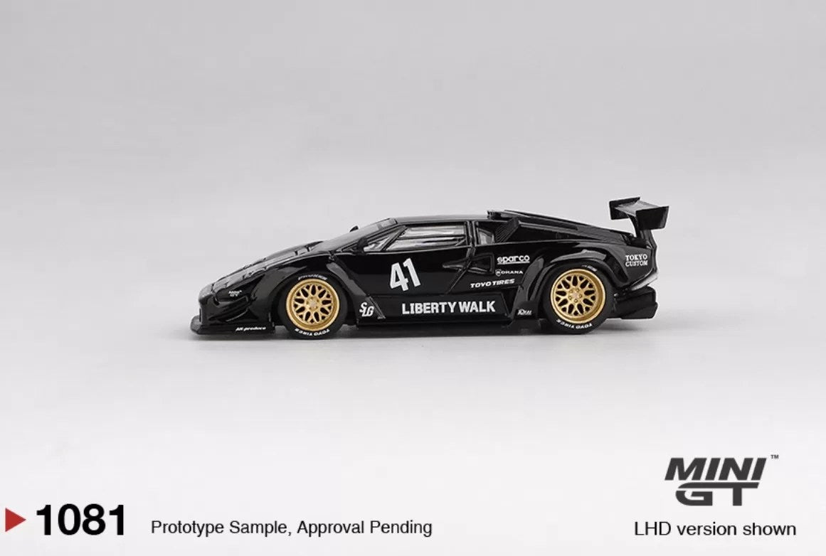 Mini GT 1:64 Lamborghini Countach LB-WORKS Black (LHD) #1081