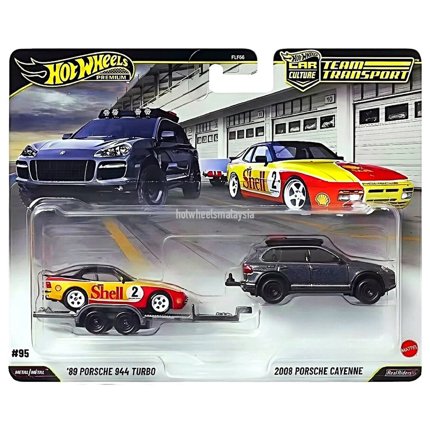 Hot Wheels 1:64 2026 Team transport '89 Porsche 944 Turbo + 2008 Porsche Cayenne