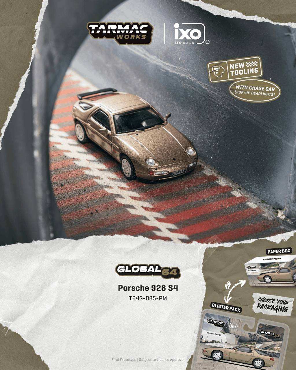 Tarmac Works 1:64 Porsche 928 S4 Platinum Metallic