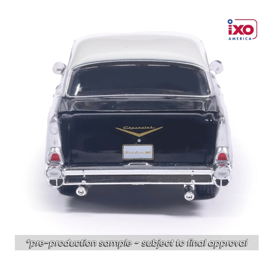 IXO America 1:64 1957 Chevrolet Bel Air Onyx Black & Imperial White