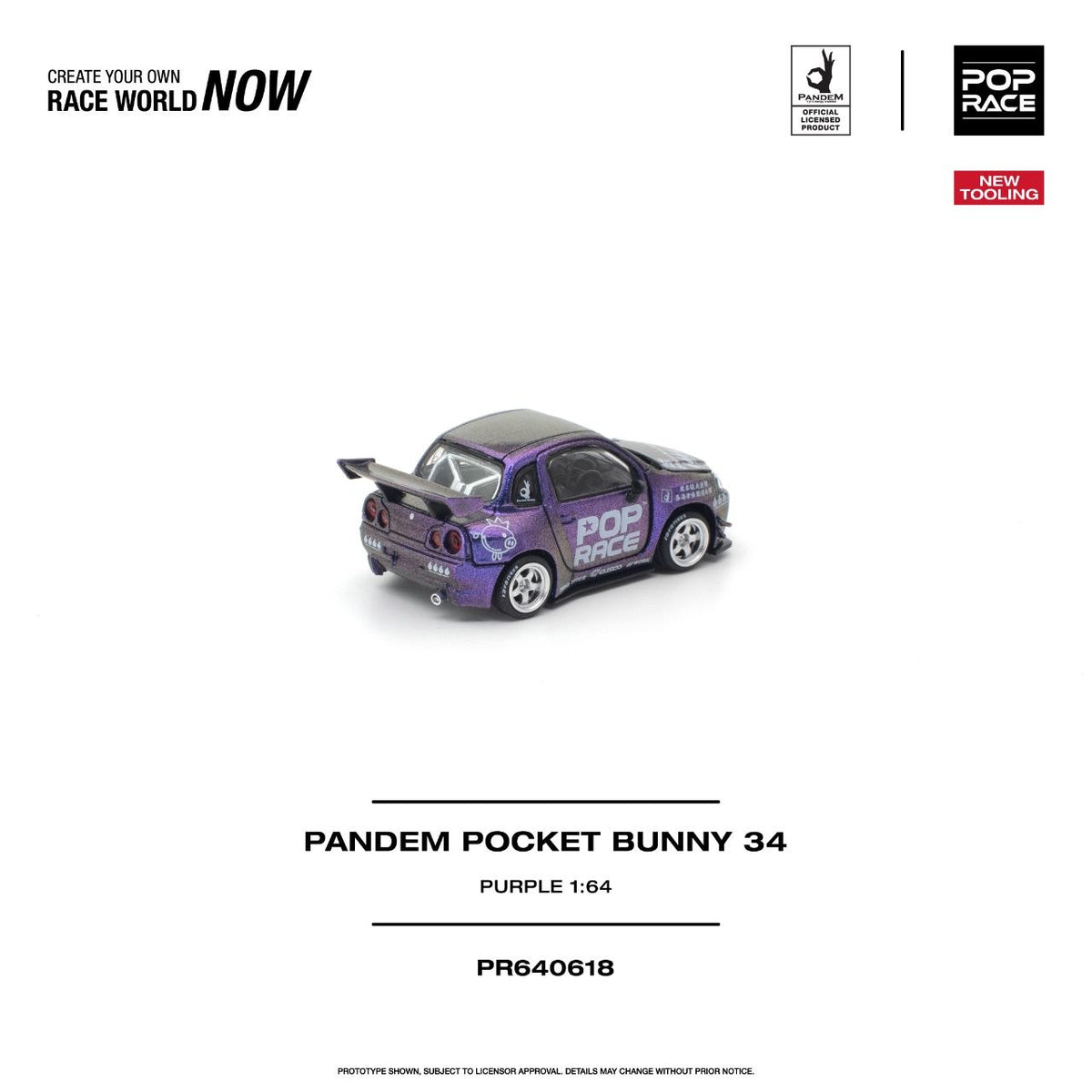 Pop Race 1:64 Pandem Pocket Bunny 34 Purple PR640618