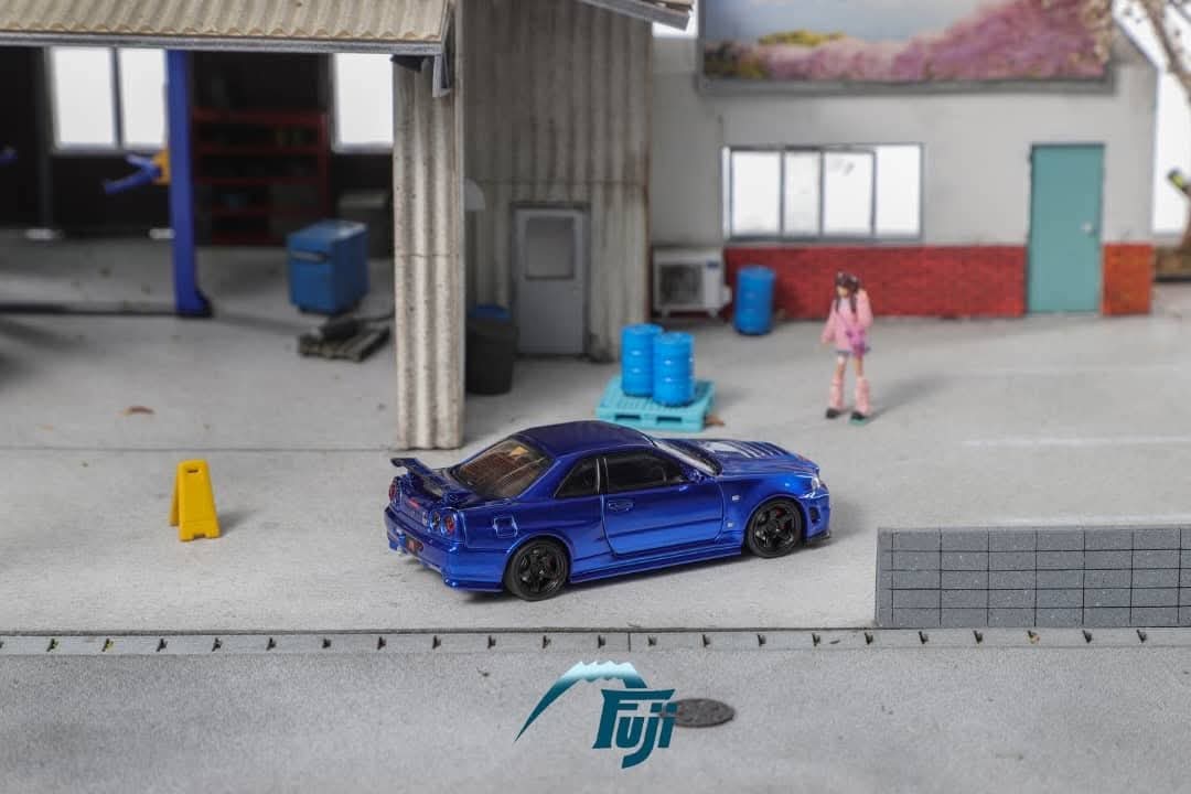 Fuji 1:64 Diecast Nissan Skyline GT-R R34 Z-Tune Bayside Blue