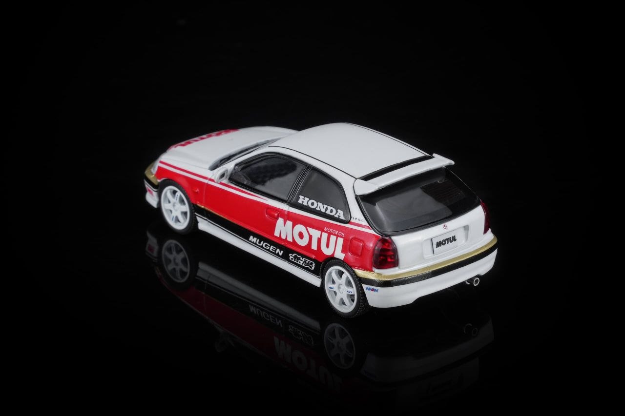 MotorHelix 1:64 2012 Honda Civic Type R (EK9) *MOTUL* White/Red