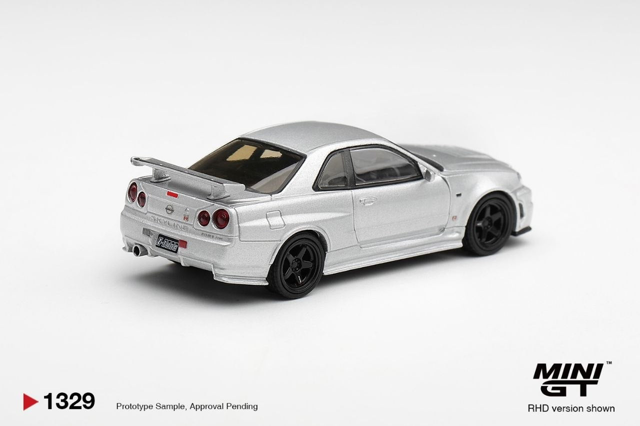 Mini GT 1:64 Nissan NISMO R34GT-R Z-tune Z-Tune Silver (RHD) #1329