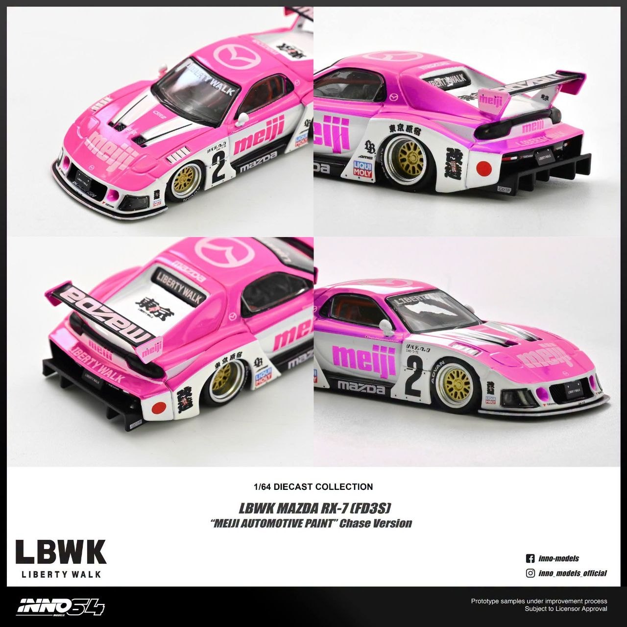 Inno64 Mazda RX7 (FD3S) LB-Super Silhouette *Meiji* Blue/White