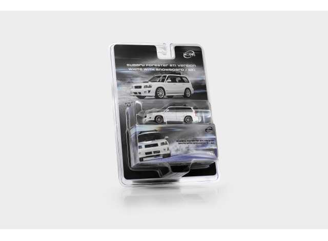 ModelModel 1:64 Subaru Forester STI Version with Snowboard White (MM64-SG9-003)