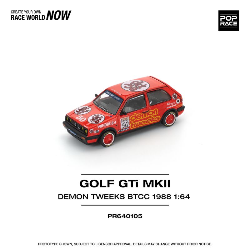 Pop Race 1:64 Volkswagen Golf GTI MkII Team Demon Tweeks BTCC 1988 PR640105