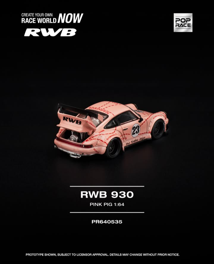 Pop Race 1:64 RWB 930 #23 *Pink Pig*