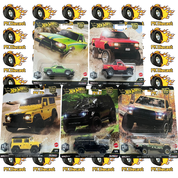 Hot Wheels 1:64 Premium HW Off Road Car Culture Set of 5 Cars with CHASE