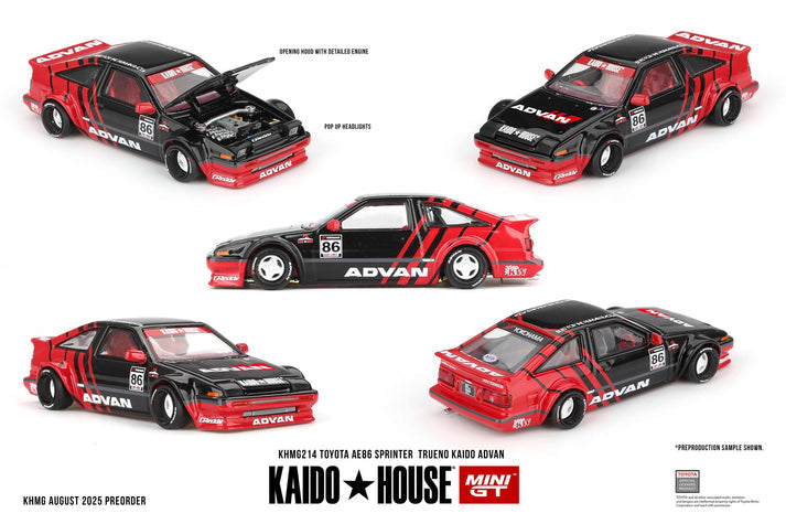 Mini GT x Kaido House 1:64 Toyota AE86 Sprinter Trueno Kaido ADVAN #214