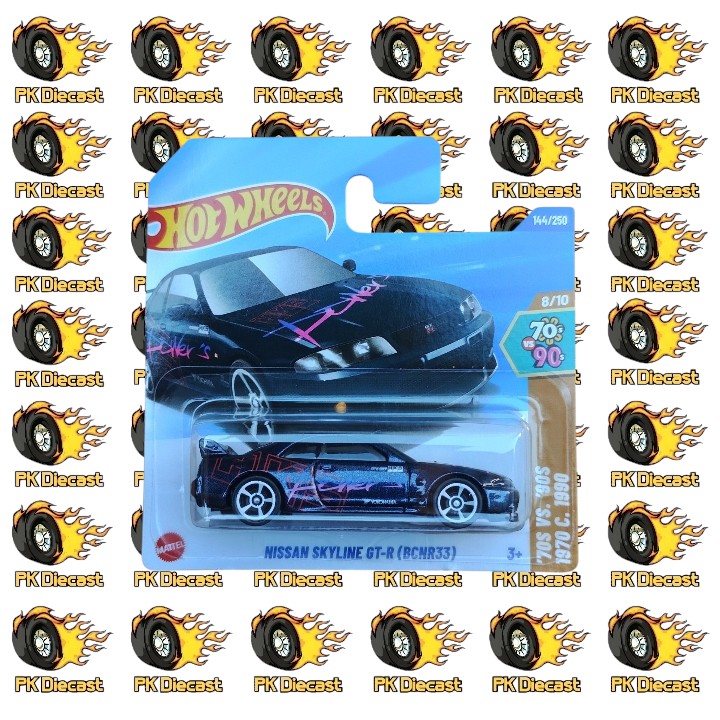Hot Wheels 1:64 Mainline Nissan Skyline GT-R (BCNR33) Blue 144/250 70s Vs 90s Short Card