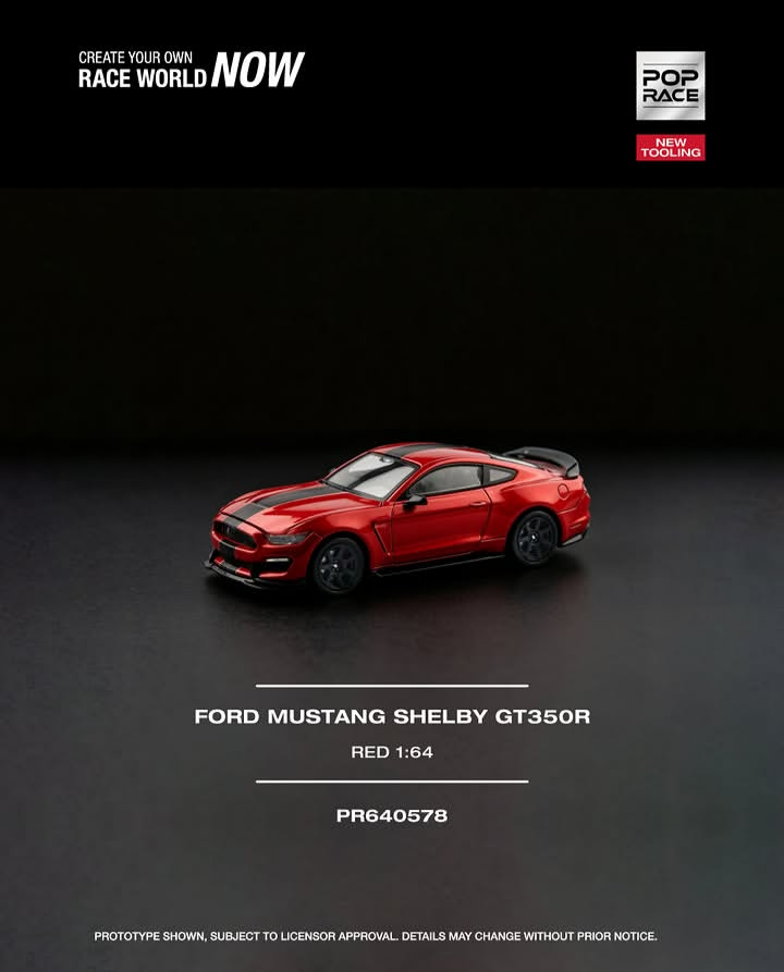 Pop Race 1:64 Ford Mustang Shelby GT350R Race Red